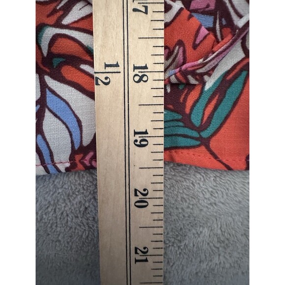 Sweet Rain Womens Top XS Orange Floral Ruffle Flutter Sleeve Blouse - Picture 6 of 10